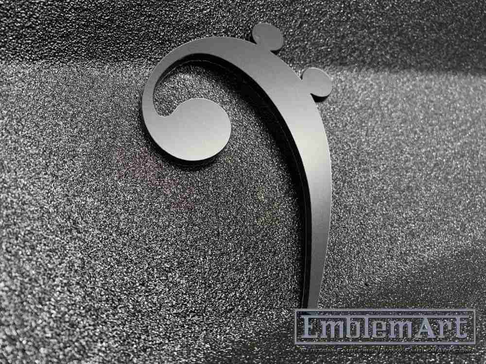 Custom Black Emblems - Custom Custom Black Bass Clef Emblem