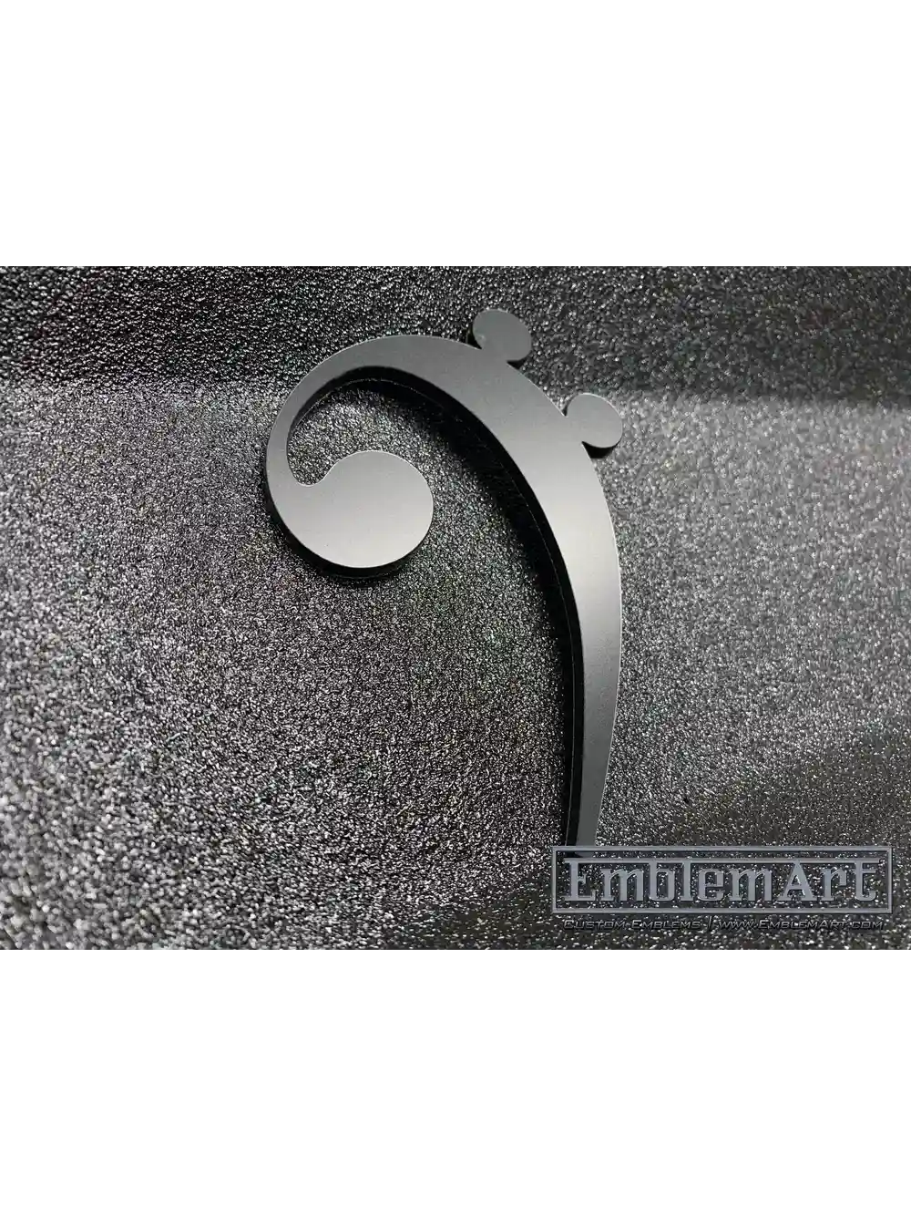 Custom Black Emblems - Black Bass Clef 01 Emblem