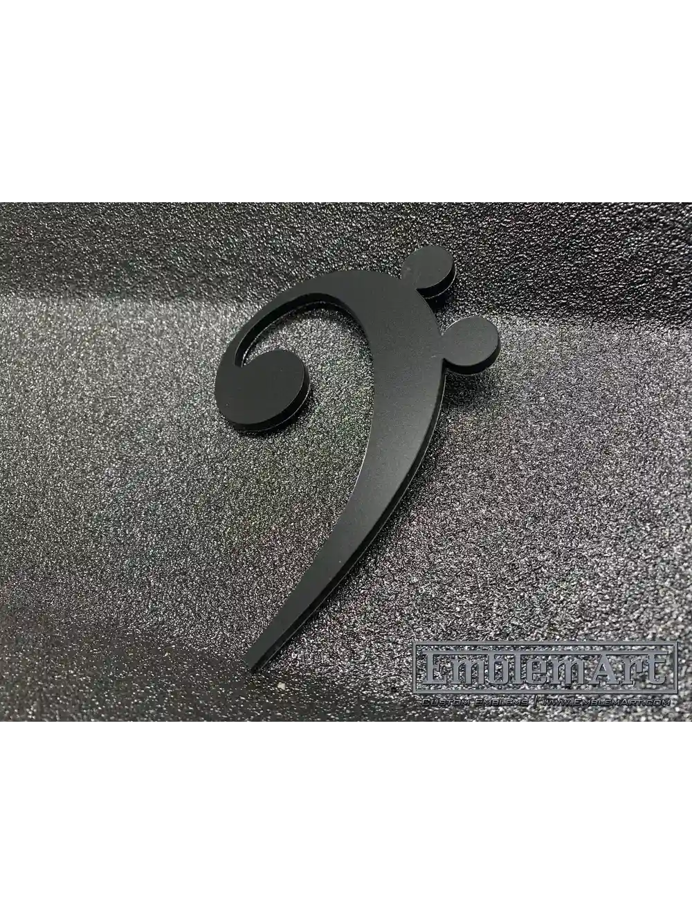 Custom Black Emblems - Black Bass Clef 02 Emblem