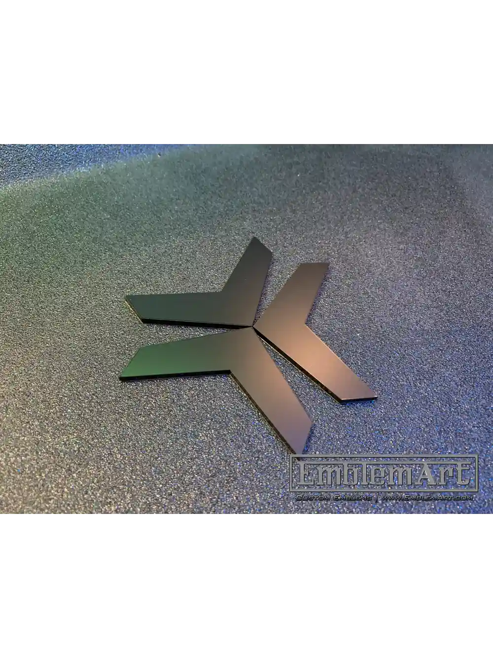 Custom Black Emblems - Tri Chevron 01 Black Emblem