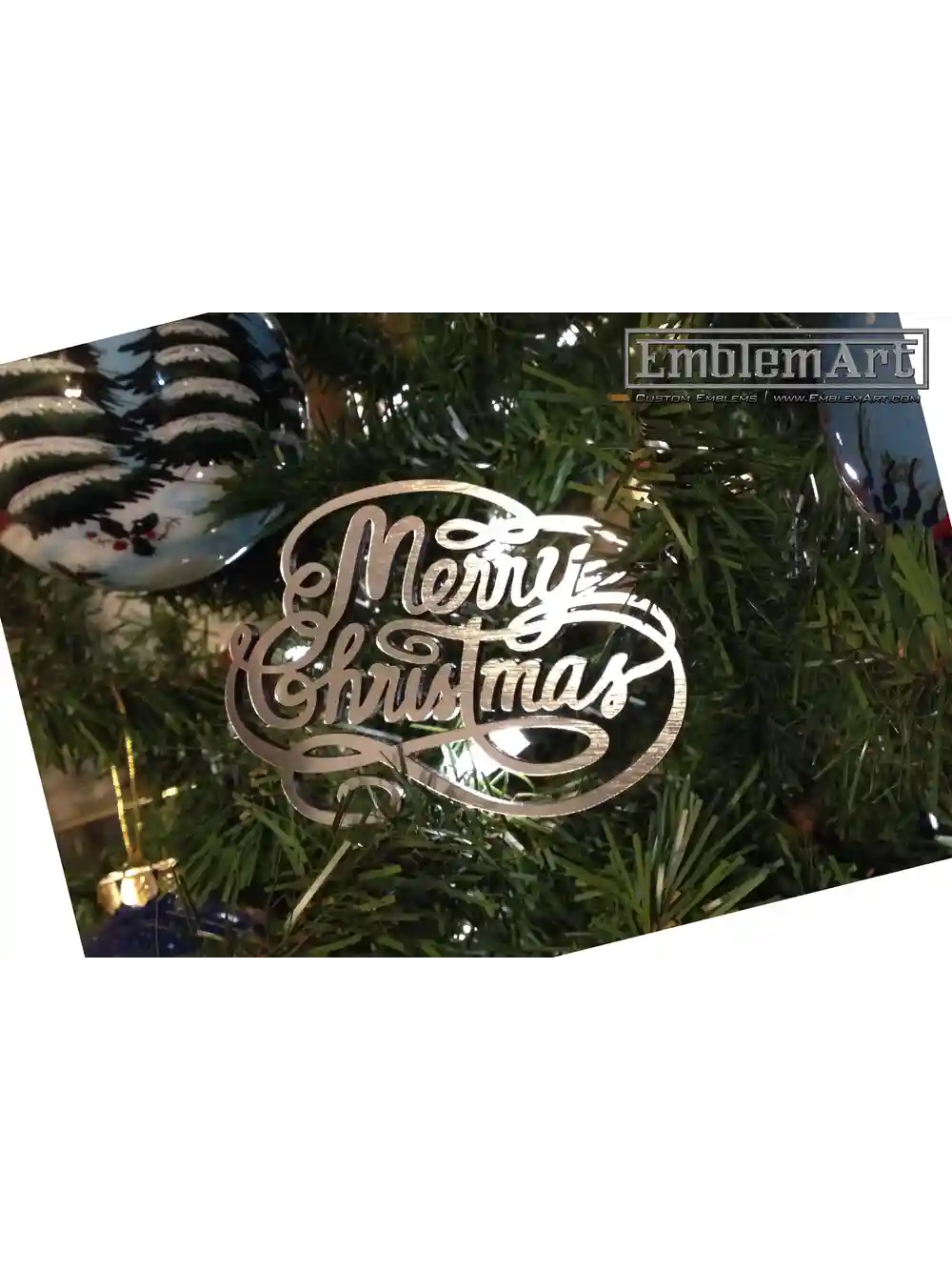 Custom Chrome Emblems - Merrychristmas Emblem