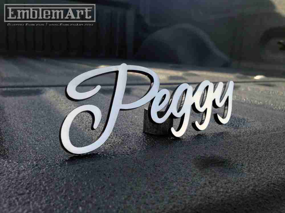 Custom Chrome Emblems - Custom Peggy Emblem