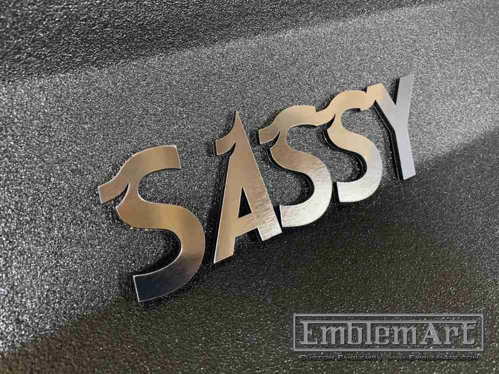 Custom Chrome Emblems - Custom Sassy Chrome Emblem