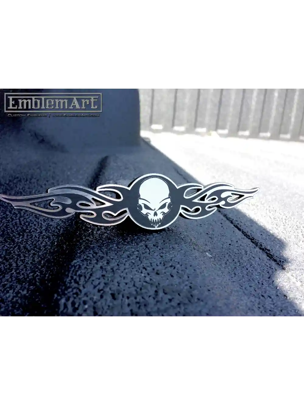 Custom Chrome Emblems - Skullflames01 Emblem