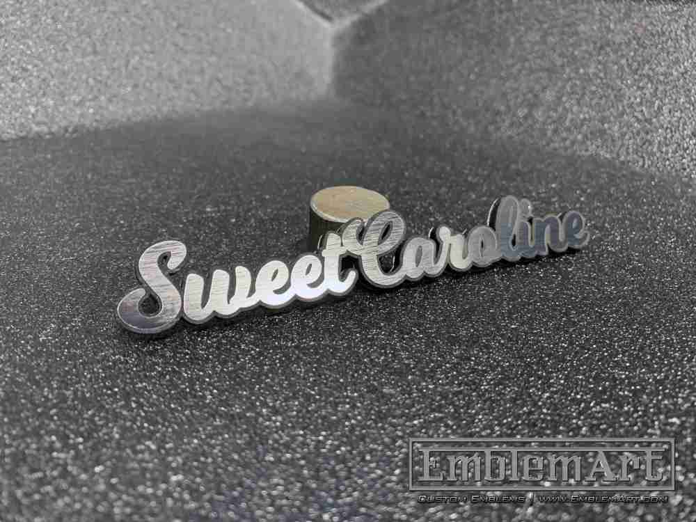 Custom Chrome Emblems - Custom Sweet Caroline Chrome Emblem