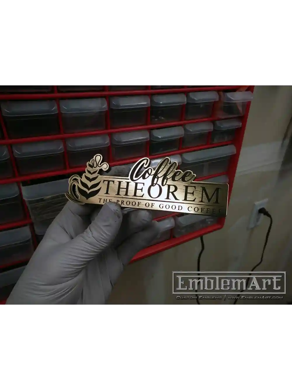 Custom Gold Emblems - Coffee Theorem Gold 01 Emblem