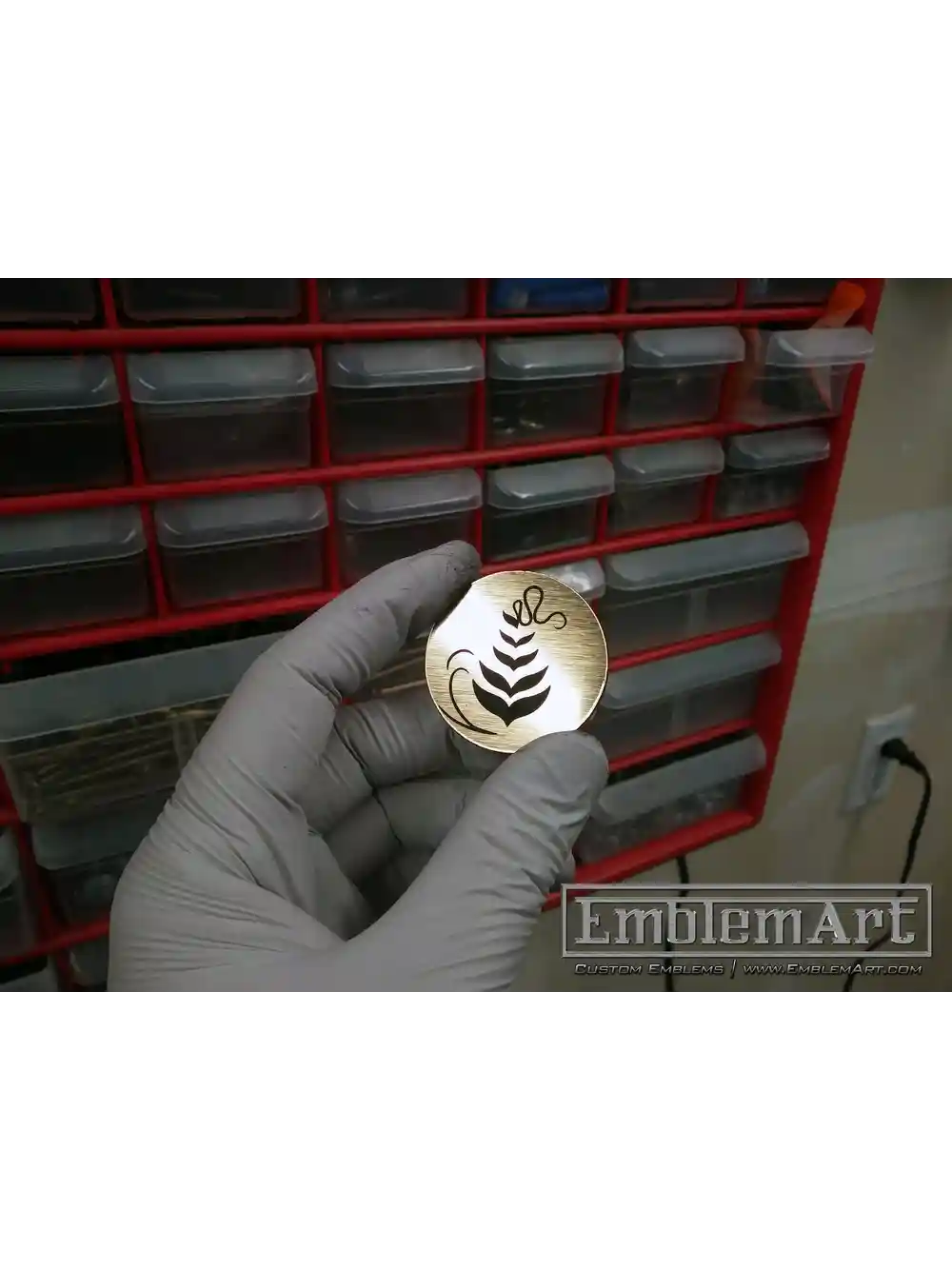 Custom Gold Emblems - Coffee Theorem Gold Chrome 02 Emblem