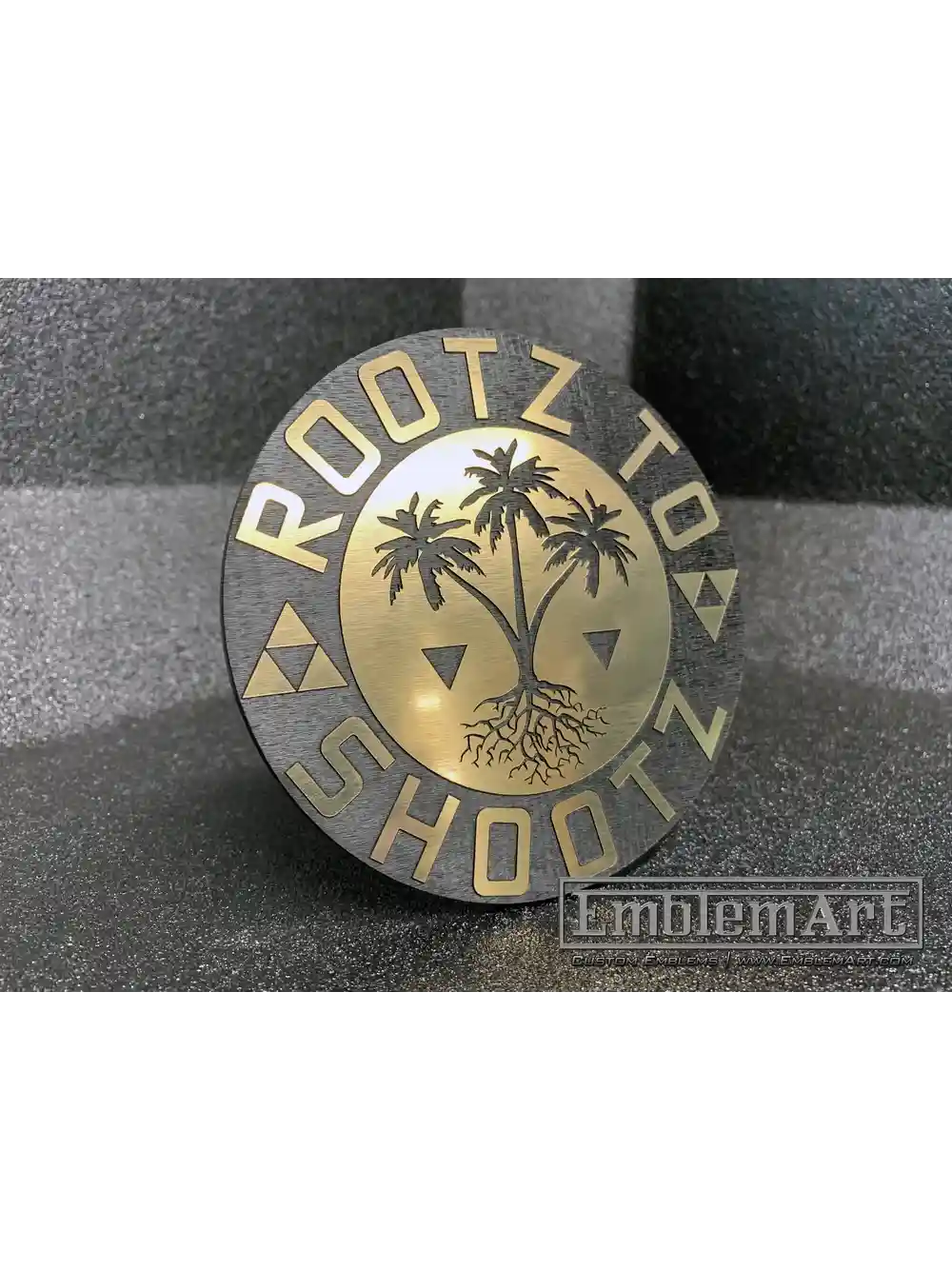 Custom Gold Emblems - Roots To Shootz 01 Gold Emblem
