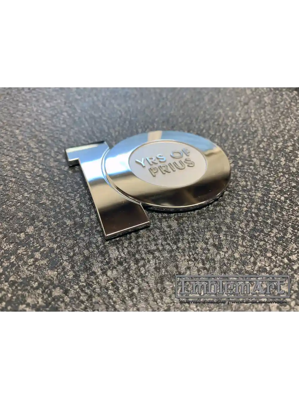 Custom Chrome Plated Emblems - 10 Years Prius 01 Chrome Plated Emblem