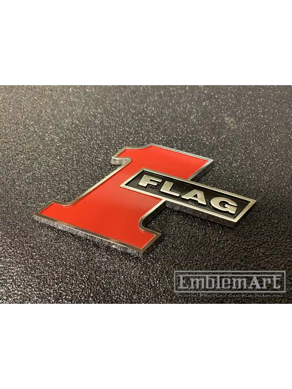 Custom Chrome Plated Emblems - 1 Flag Chrome Plated Emblem
