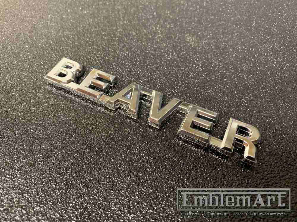Custom Chrome Plated Emblems - Custom Beaver Chrome Plated Emblem