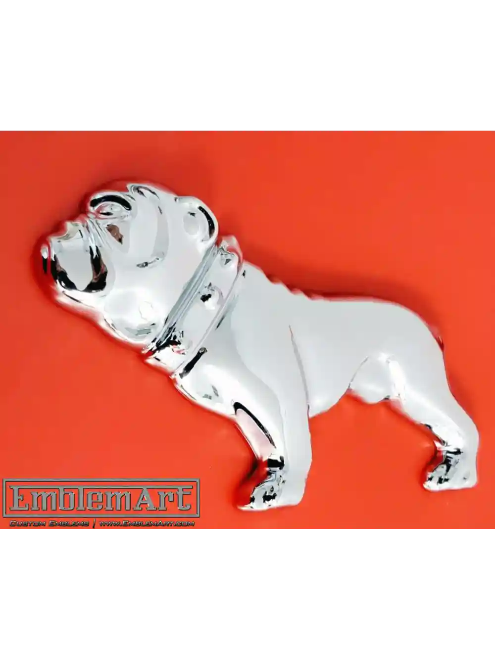 Custom Chrome Plated Emblems - Chrome Plated Bulldog Emblem