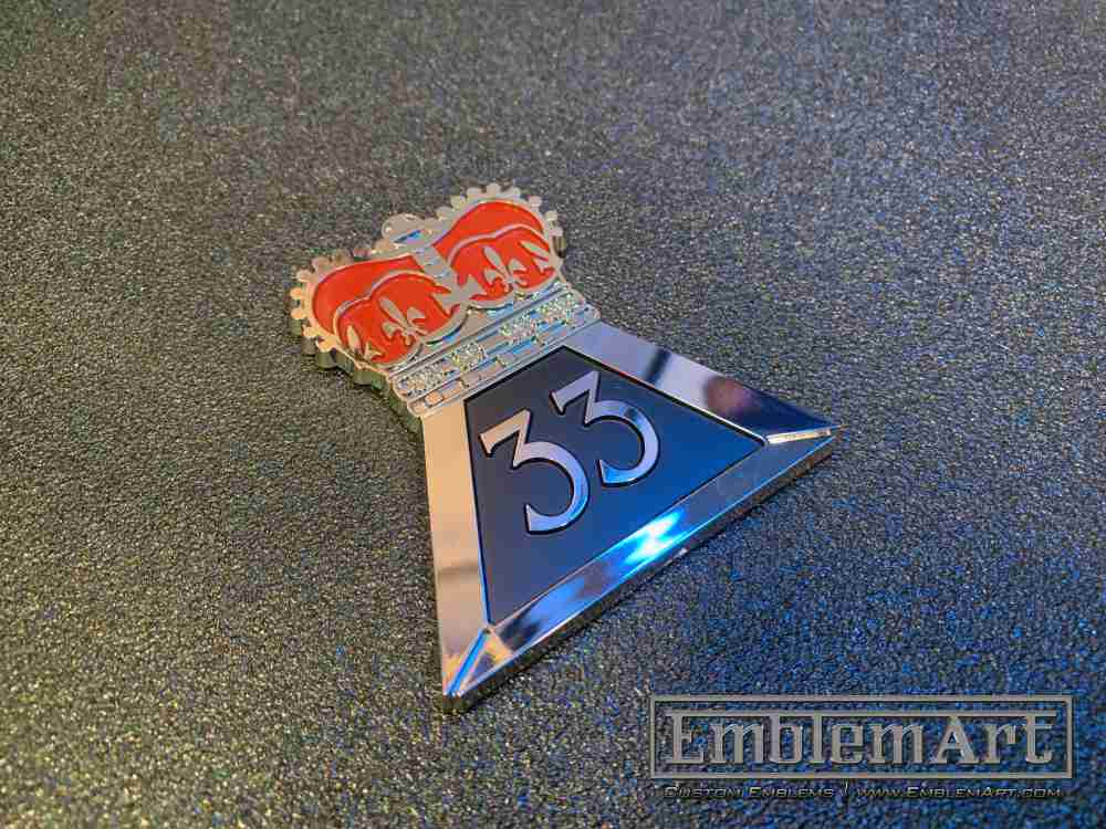 Custom Chrome Plated Emblems - Custom Crown Chrome Plated Emblem