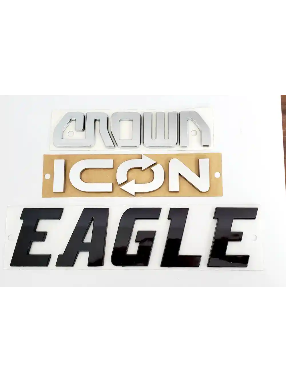 Custom Chrome Plated Emblems - Crown Icon Eagle Emblem