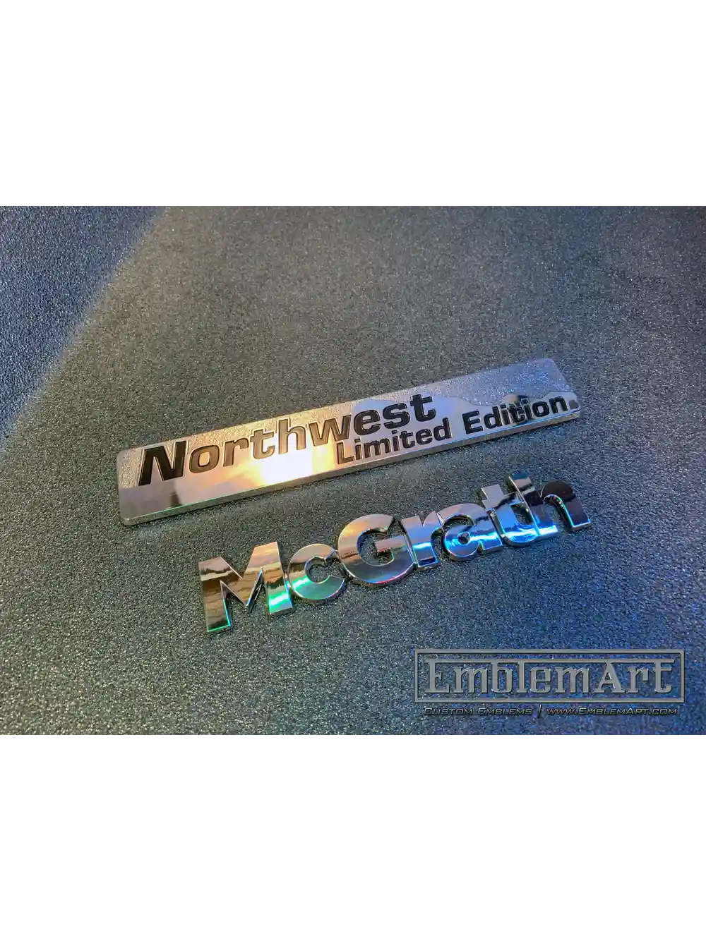 Custom Chrome Plated Emblems - Northwestern Mcgrath 04 Chrome Plated Emblem