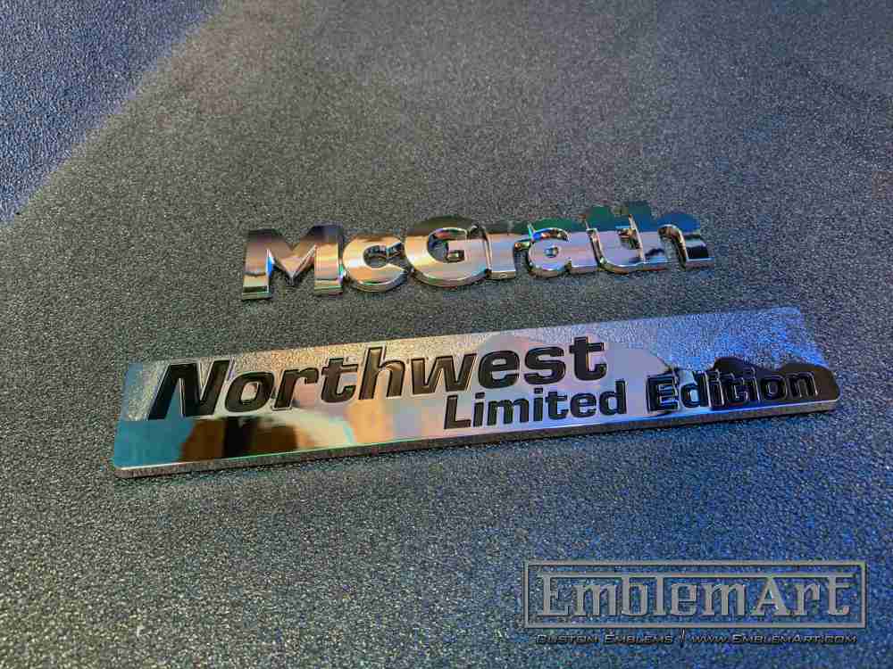 Custom Chrome Plated Emblems - Custom Northwestern Mcgrath Chrome Plated Emblem
