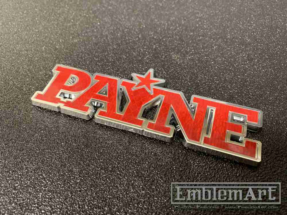 Custom Chrome Plated Emblems - Custom Payne Chrome Plated Emblem