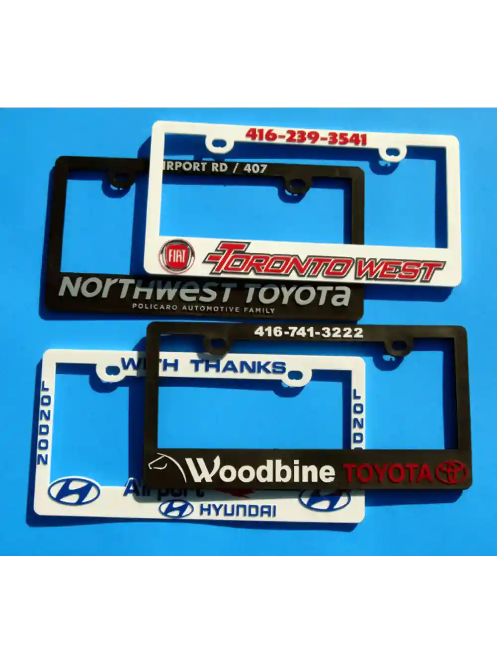 Custom Molded Plastic Emblems - Licence Plate Raised Frame Emblem