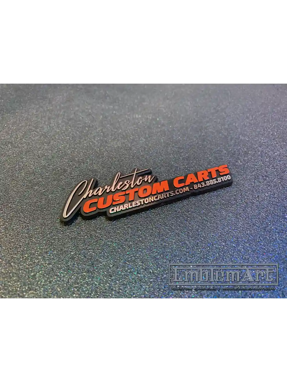 Custom Molded Plastic Emblems - Charleston Carts 01 Molded Emblem