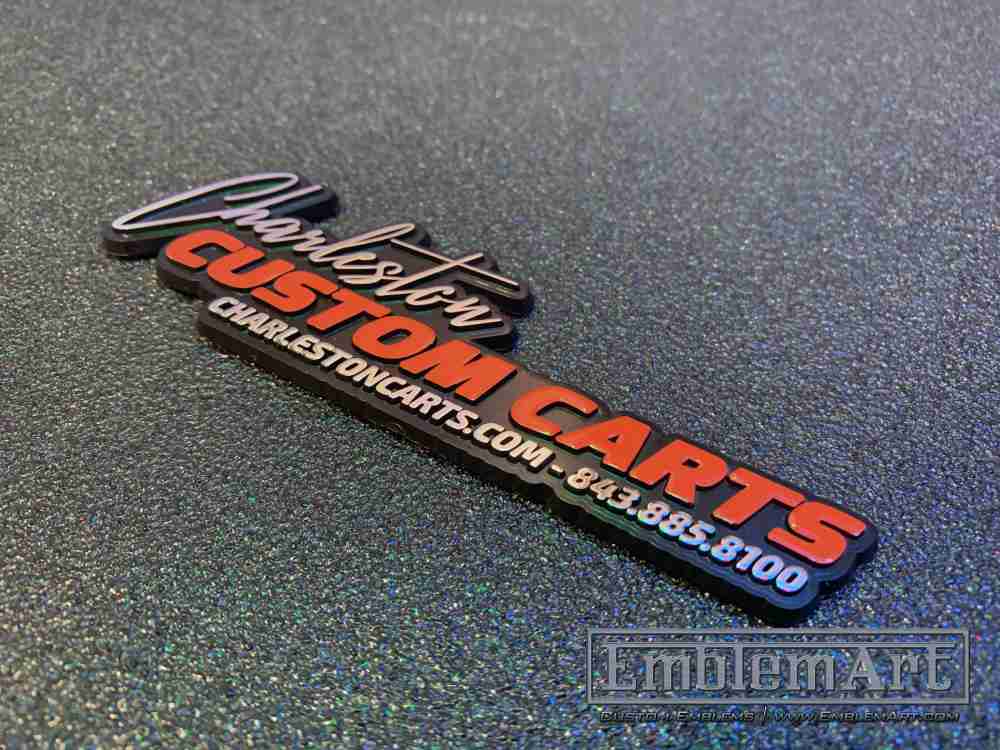 Custom Molded Plastic Emblems - Custom Charleston Custom Carts Molded Emblem
