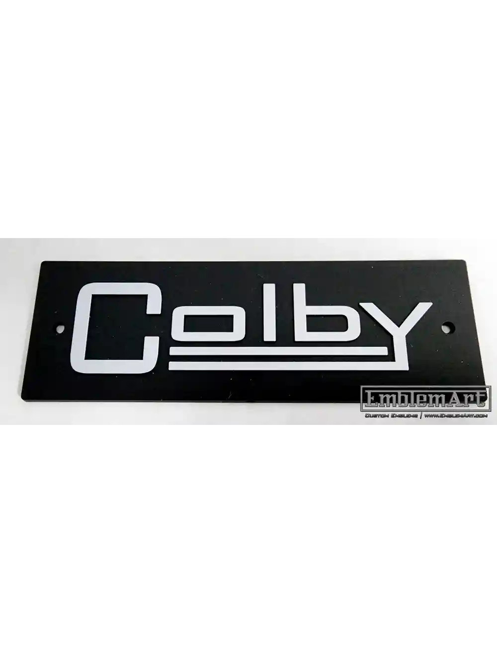 Custom Molded Plastic Emblems - Colby Matte Silver Emblem