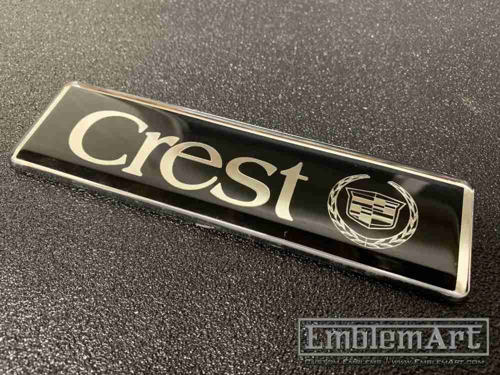 Custom Molded Plastic Emblems - Custom Crest Clear Acrylic Reverse Pad Emblem