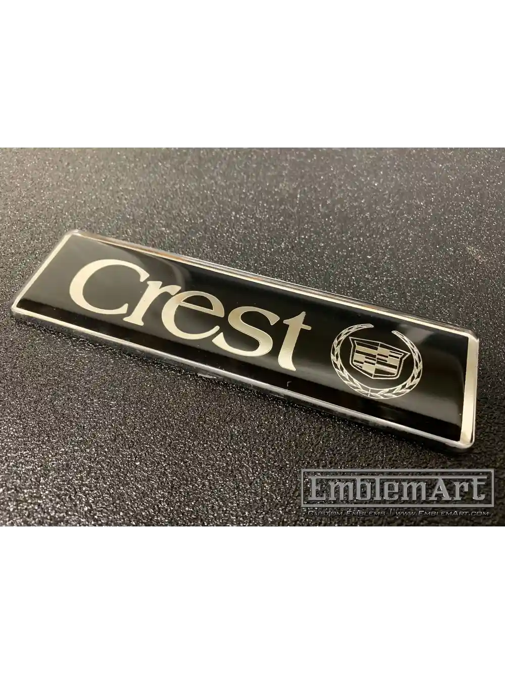 Custom Molded Plastic Emblems - Crest Clear Acrylic Reverse Pad Emblem