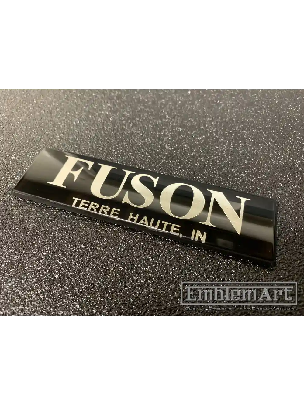 Custom Molded Plastic Emblems - Fusion Clear Acrlic Reverse Pad Emblem