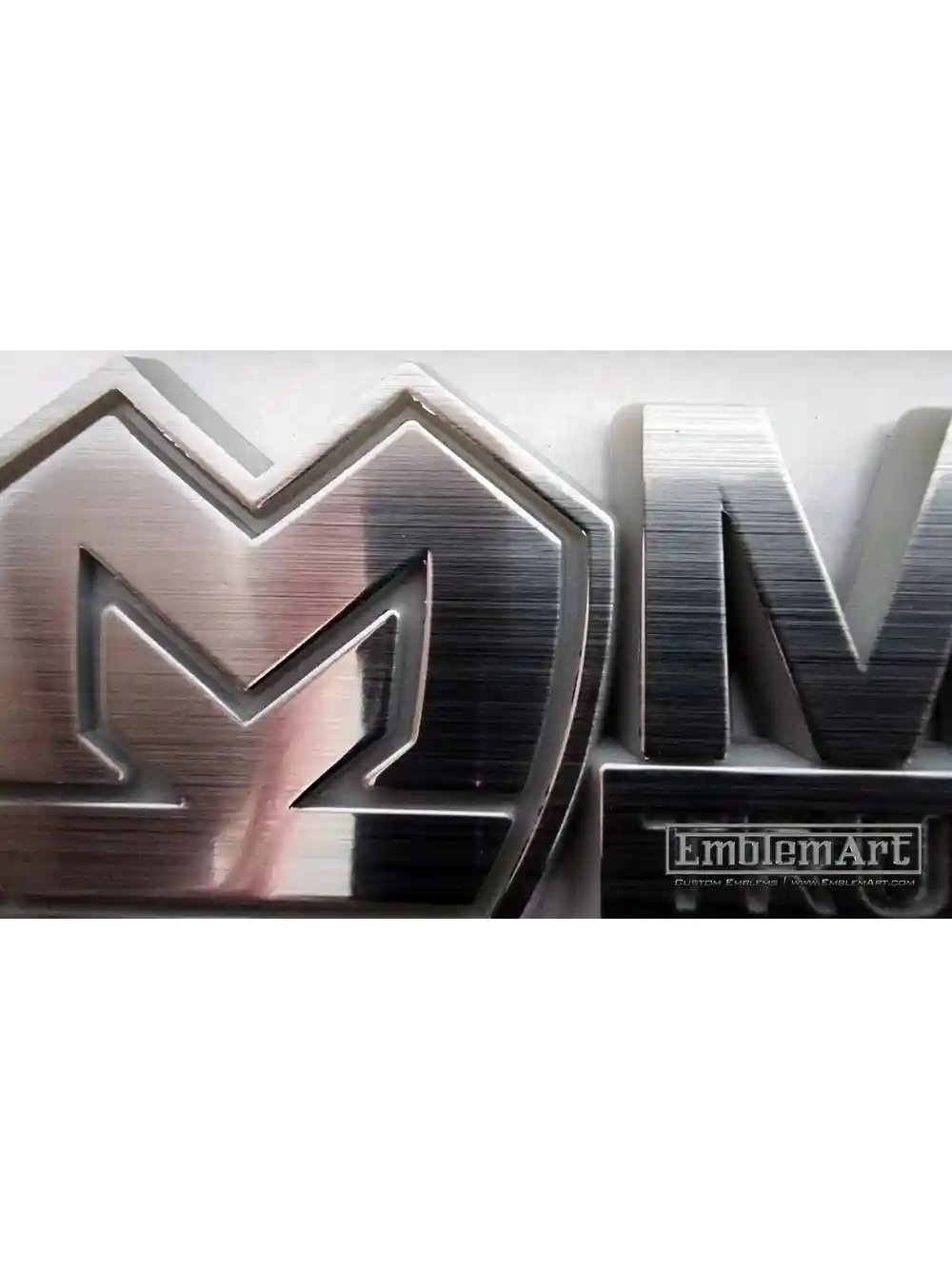 Custom Molded Plastic Emblems - Mk Outdoor Brushed Emblem