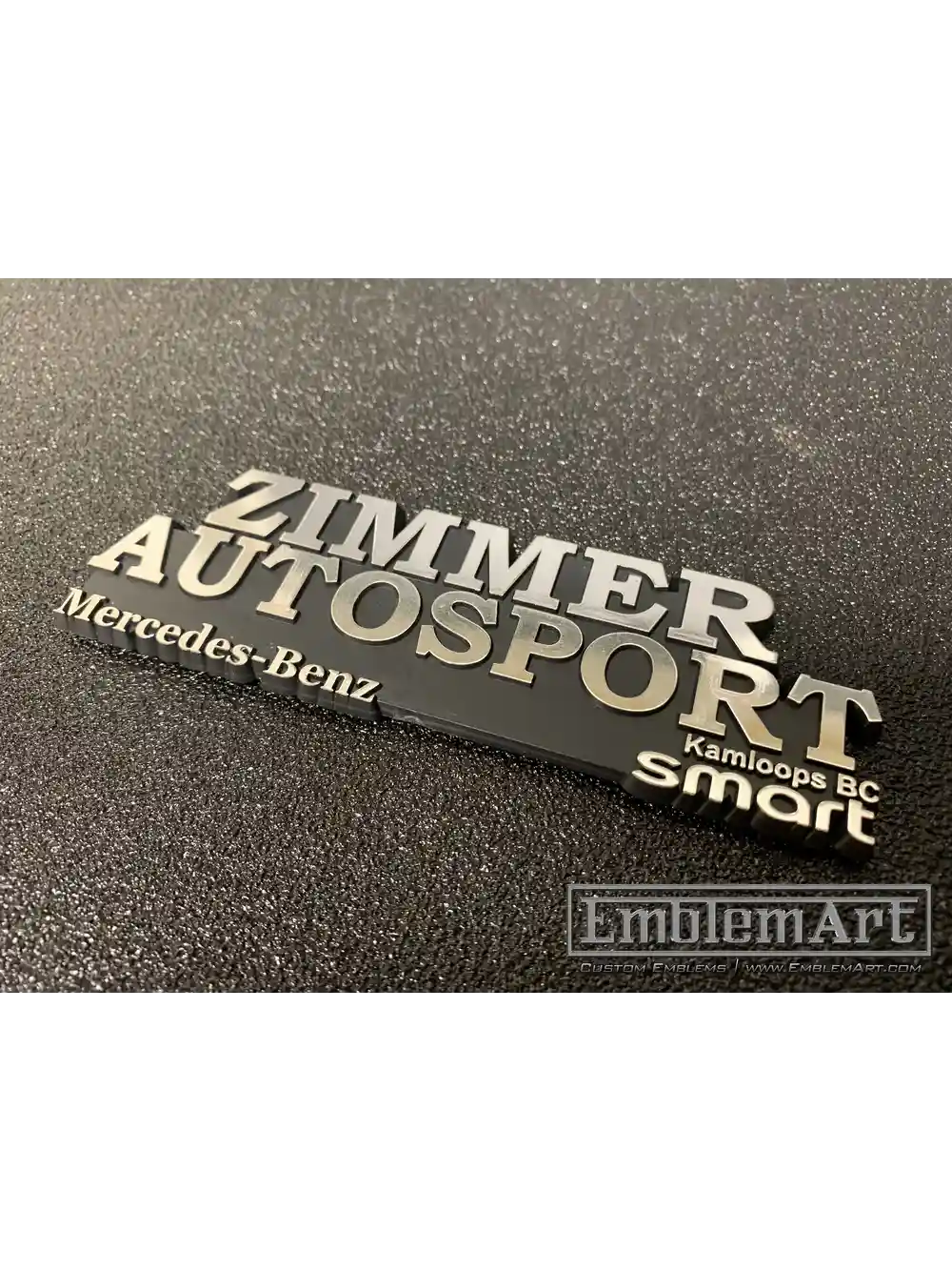 Custom Molded Plastic Emblems - Zimmer Molded Black Chrome Foil Emblem