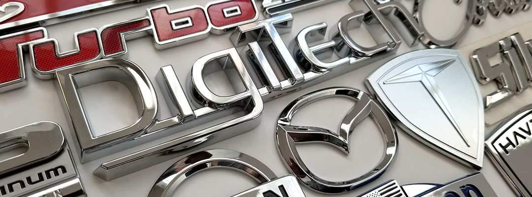 custom automotive chrome plated emblems