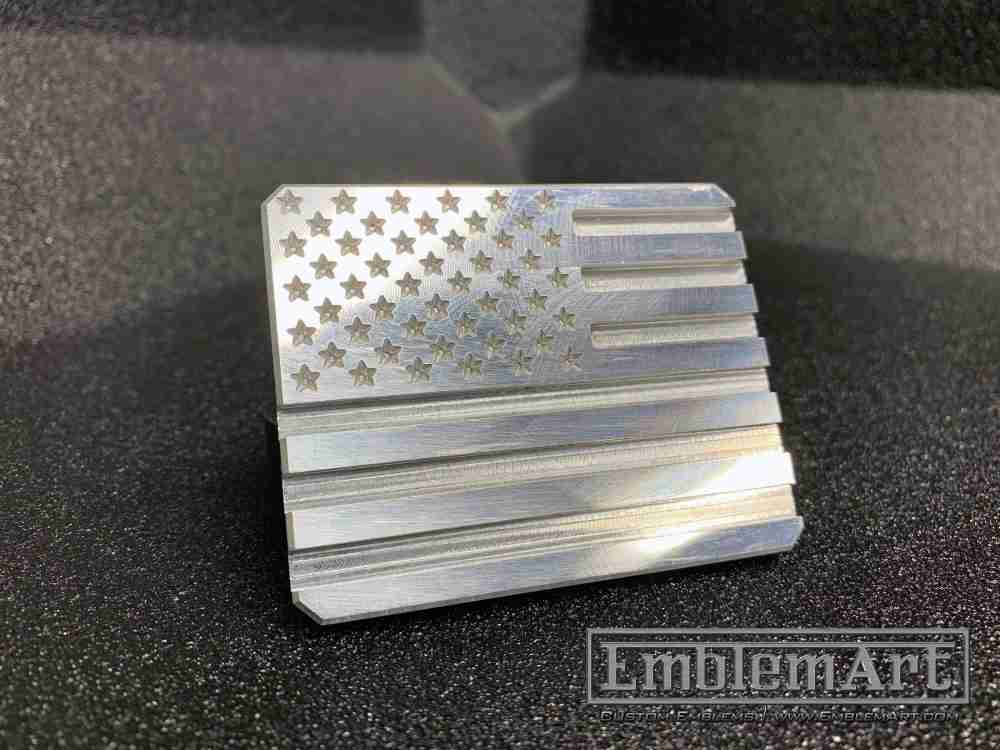 Custom Rd Emblems - Custom American Flag Aluminum Emblem