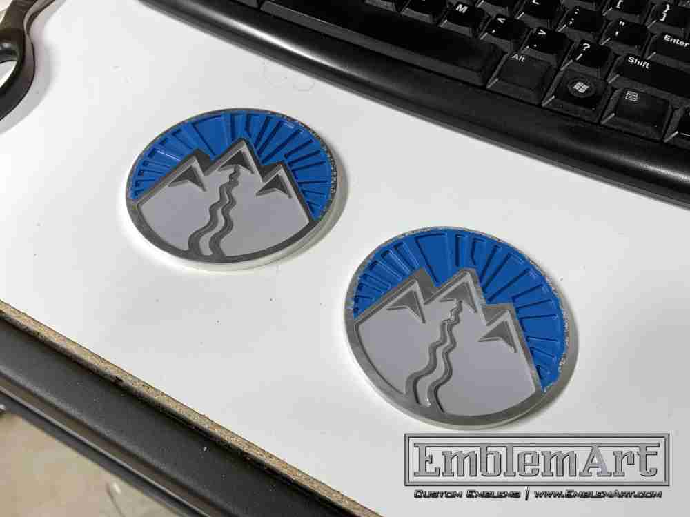 Custom Rd Emblems - Custom Mountain Ski Aluminum Milled Emblem